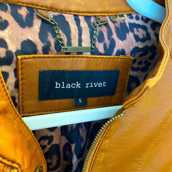 Black Rivet Faux Leather Jacket - Picture 6 of 7